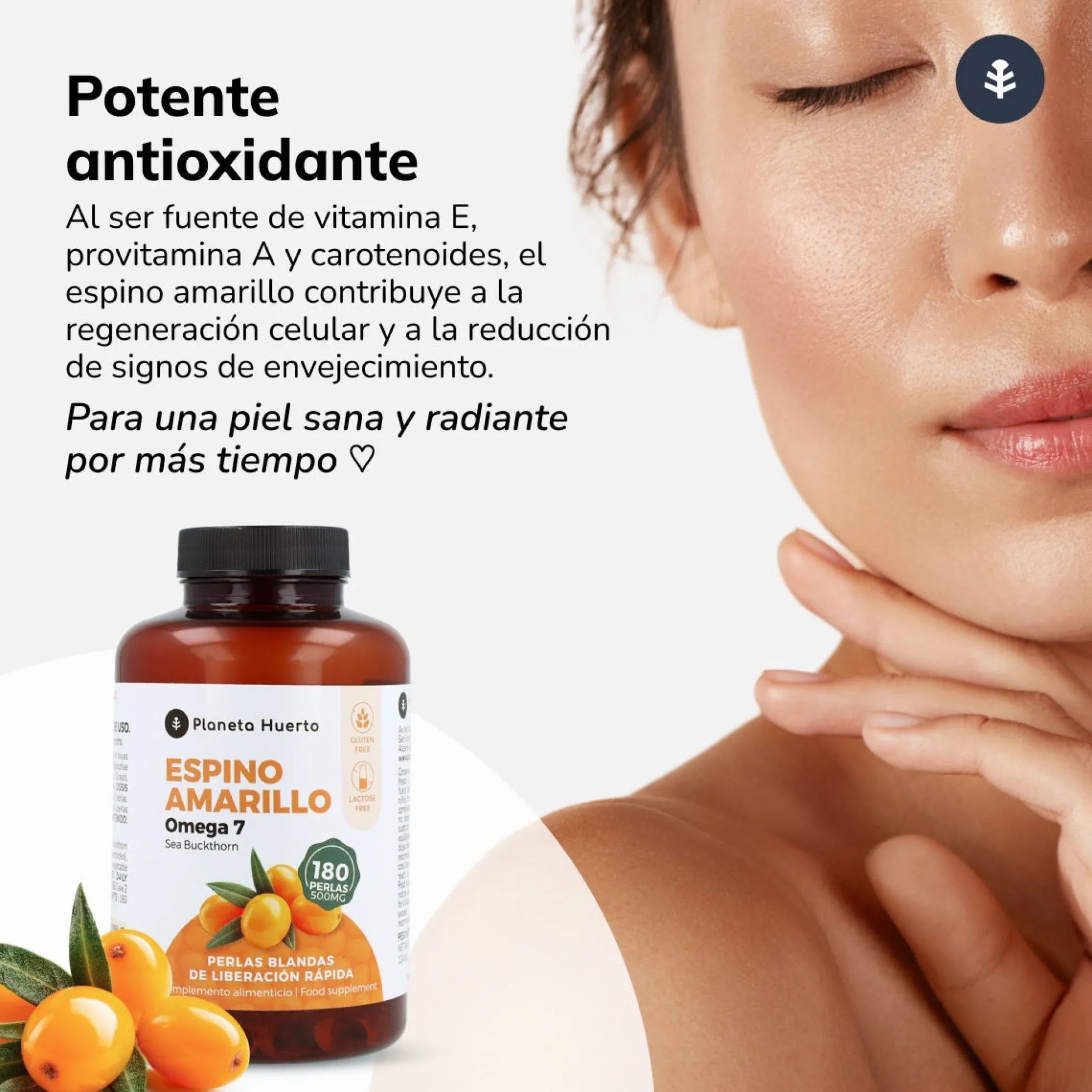 Omega 7 Espino Amarillo Planeta Huerto 180 Perlas
