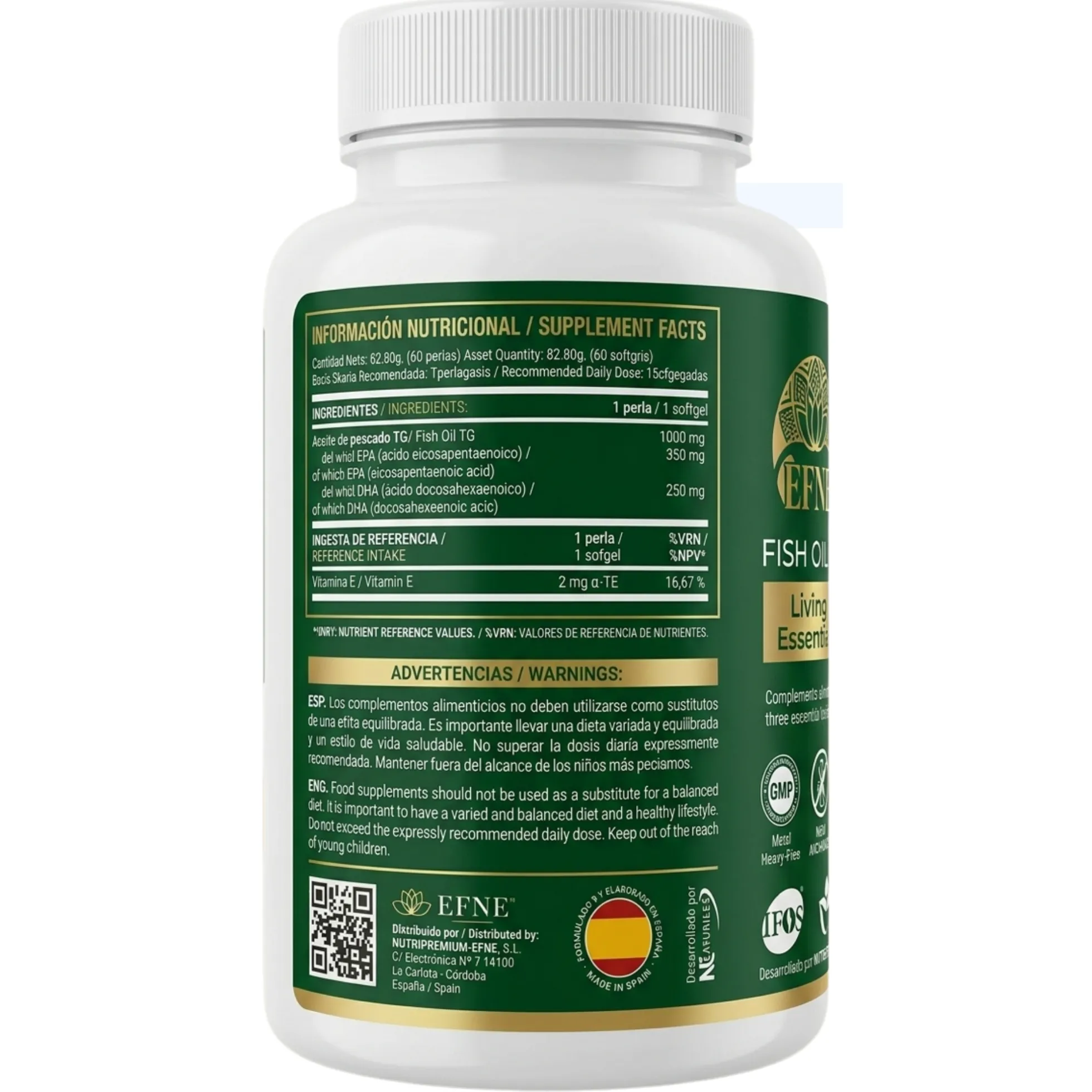Omega-3 1000mg Efne (alta Concentración Epa/dha) · Certificado Ifos™ 5 Estrellas