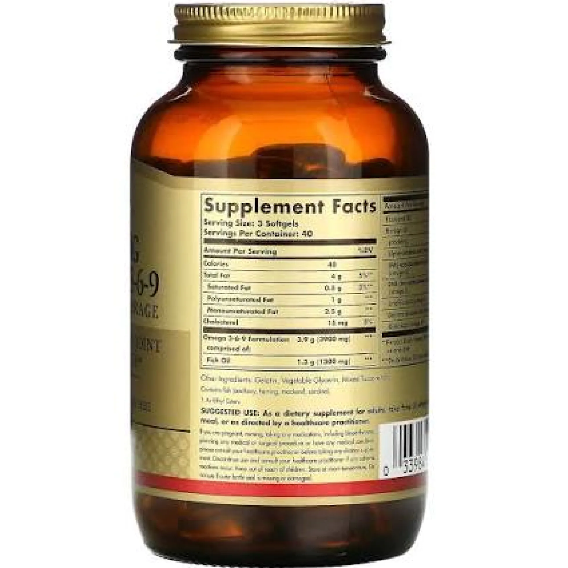 Omega 3 - 6 - 9 (pescado, lino, borraja) Solgar 120 Caps