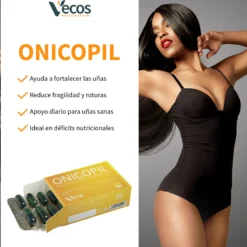 Onicopil Vecos 60 Cápsulas | Cabello, Piel Y Uñas | Biotina, Zinc Y Aminoácidos