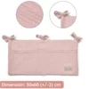 Organizador De Cuna Con Compartimentos Muselina Rosa
