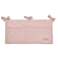 Organizador De Cuna Con Compartimentos Muselina Rosa