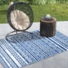 Outsunny Alfombra De Exterior 182x274 Cm Estilo Moderno Azul Oscuro Y Blanco