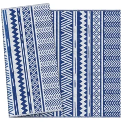 Outsunny Alfombra De Exterior 182x274 Cm Estilo Moderno Azul Oscuro Y Blanco