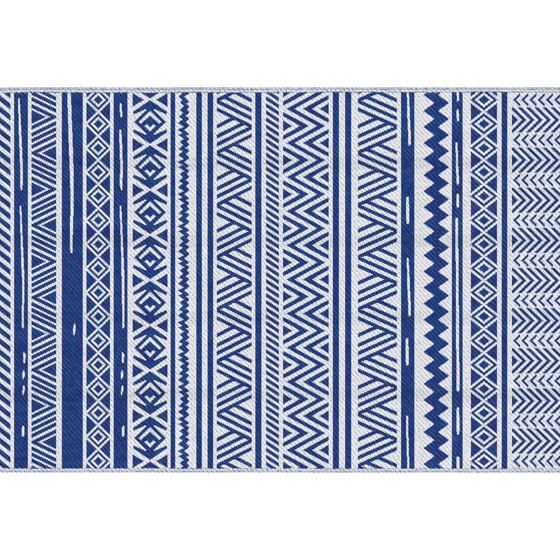 Outsunny Alfombra De Exterior 182x274 Cm Estilo Moderno Azul Oscuro Y Blanco