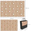 Outsunny Alfombra Exterior Reversible 182x274cm Para Terraza Balcón Patio Rojo
