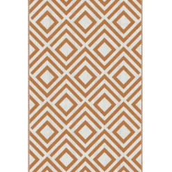 Outsunny Alfombra Exterior Reversible 182x274cm Para Terraza Balcón Patio Rojo