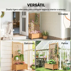 Outsunny Arriate De Jardín Con Enrejado Para Trepadora Cultivos 90x45x180 Cm