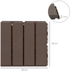Outsunny Baldosas Cuadradas Para Suelos 30x30 Paquete De 9 Piezas Cubre 0.81 M²