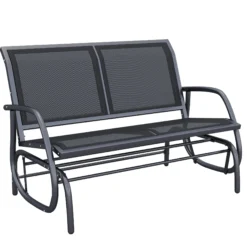 Outsunny Banco Balancín Jardín Columpio De 2 Plazas Estable Tubo Metal 120x70x85