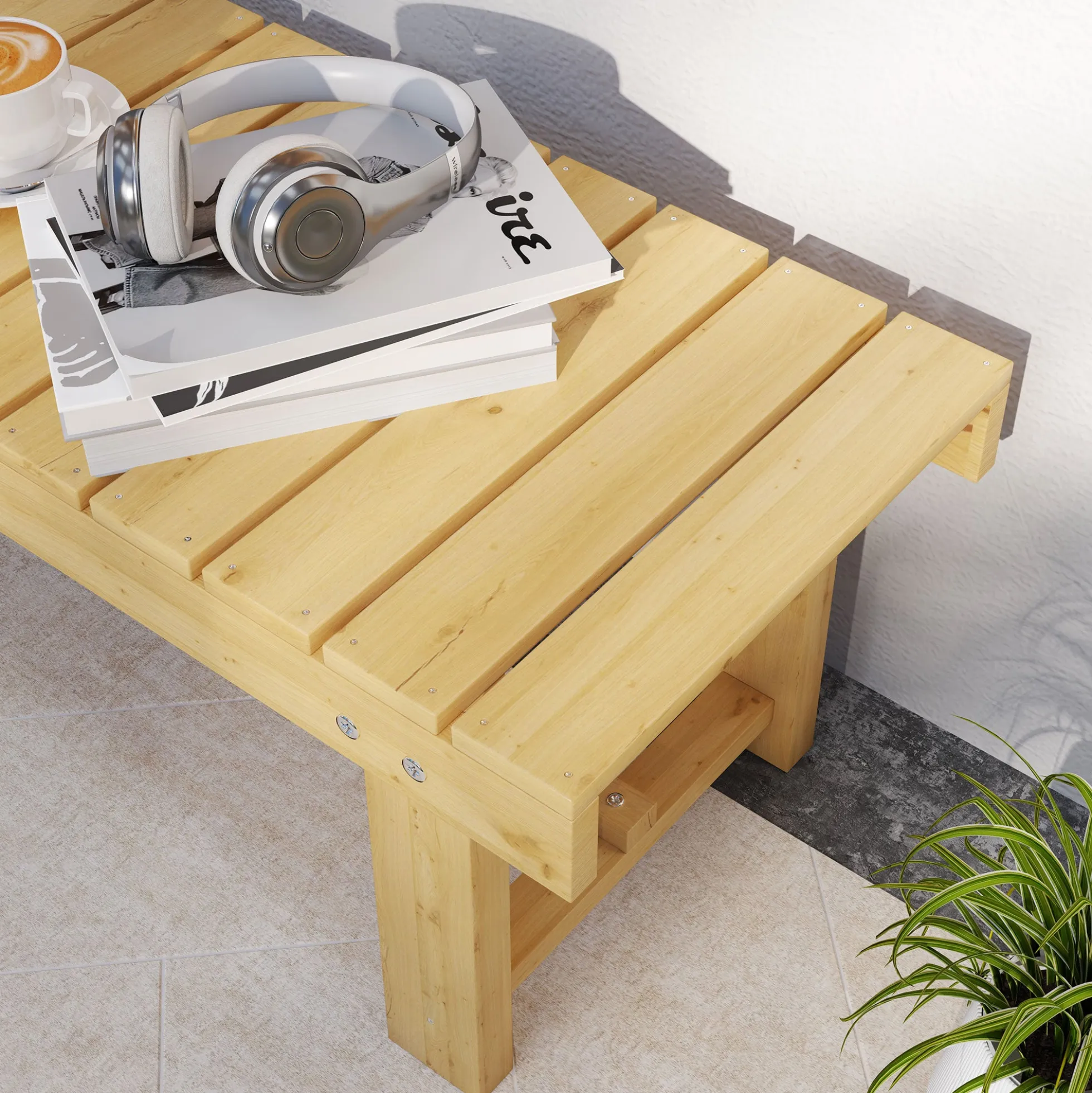Outsunny Banco De Jardín De Madera De 2 Plazas Carga 250 Kg 110x38x35 Cm Natural