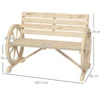 Outsunny Banco De Jardín De Madera Reposabrazos En Forma De Rueda Carga 240 Kg