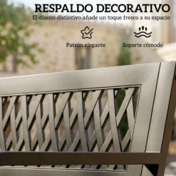 Outsunny Banco De Jardín Exterior De 2 Plazas Con Asiento Listonado Negro