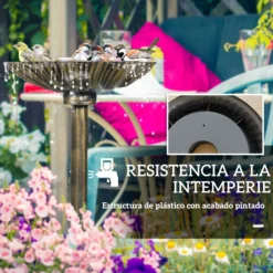Outsunny Baño Para Pájaros De Jardín Exterior 81 Cm Con Diseño De Concha Bronce