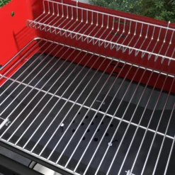Outsunny Barbacoa De Carbón Con Ruedas Parrilla Ajustable En Altura Rojo
