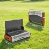 Outsunny Barbacoa De Carbón Plegable 50,5x34x33 Cm Con Bandeja Extraíble