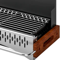 Outsunny Barbacoa De Carbón Plegable 50,5x34x33 Cm Con Bandeja Extraíble
