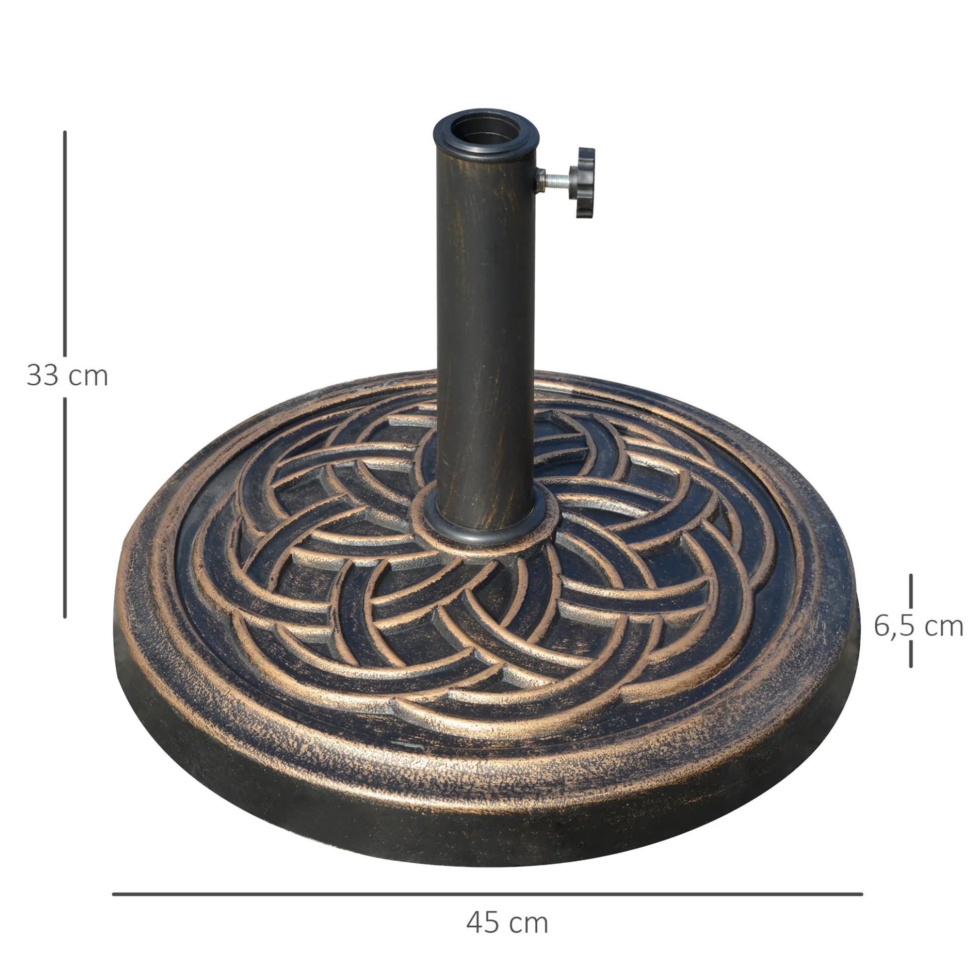 Outsunny Base De Sombrilla De Jardín Peso Neto 12 Kg Apto Para Postes De 38/48mm