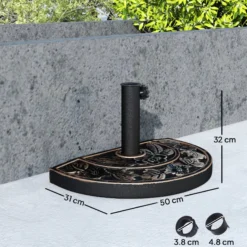 Outsunny Base De Sombrilla Peso 9 Kg En Forma De Semicírculo 50x31x32 Cm Bronce