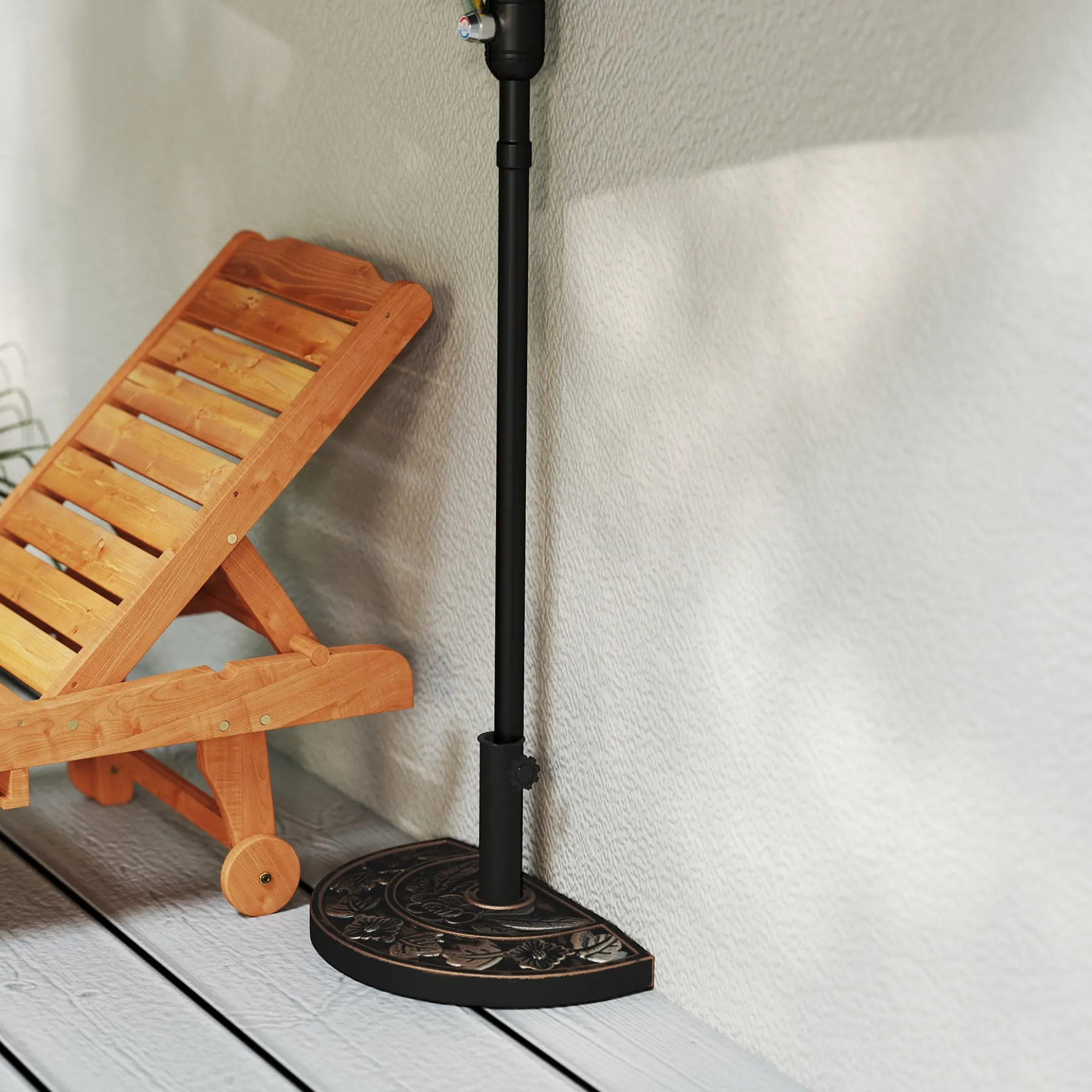 Outsunny Base De Sombrilla Peso 9 Kg En Forma De Semicírculo 50x31x32 Cm Bronce