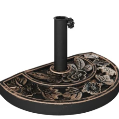 Outsunny Base De Sombrilla Peso 9 Kg En Forma De Semicírculo 50x31x32 Cm Bronce