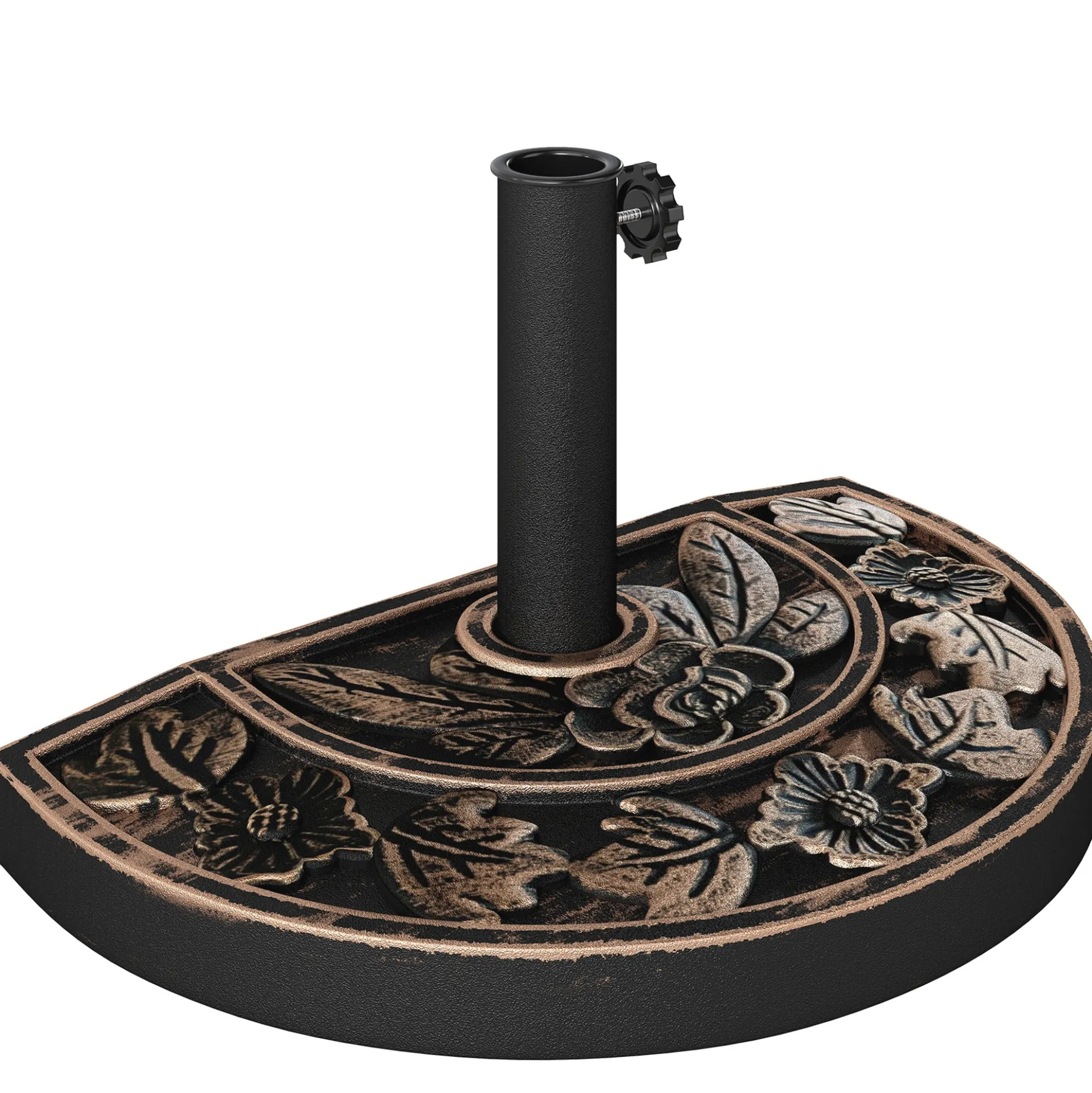 Outsunny Base De Sombrilla Peso 9 Kg En Forma De Semicírculo 50x31x32 Cm Bronce