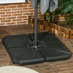 Outsunny Base Para Sombrilla De 4 Piezas Rellenable Con Arena 72 Kg O Agua 56 Kg