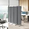 Outsunny Biombo Separador De Ambientes De 4 Paneles Plegable 221x172 Cm Gris