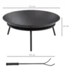 Outsunny Brasero Exterior De Jardín Con Atizador Para Hogueras Terraza Ø47x21 Cm