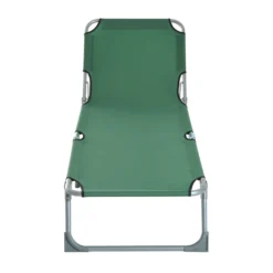 Outsunny Cama De Camping Plegable Tumbona Plegable Carga 120kg 187x58x28cm Verde