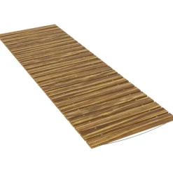 Outsunny Camino De Jardín De Madera 120x38 Cm Para Exteriores Carbonizado