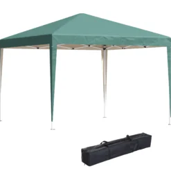 Outsunny Carpa Plegable 3x3 M Con Bolsa De Transporte Altura Ajustable Verde