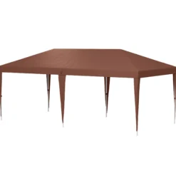 Outsunny Carpa Plegable 6x3 M Con Altura Ajustable Anti-uv Café