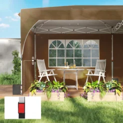 Outsunny Carpa Plegable 6x3 M Con Montaje Rápido Y Tiras Reflectantes Beige