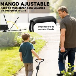 Outsunny Carrito De Jardín Con Ruedas Grandes Mango Giratorio Carga 300 Kg Negro
