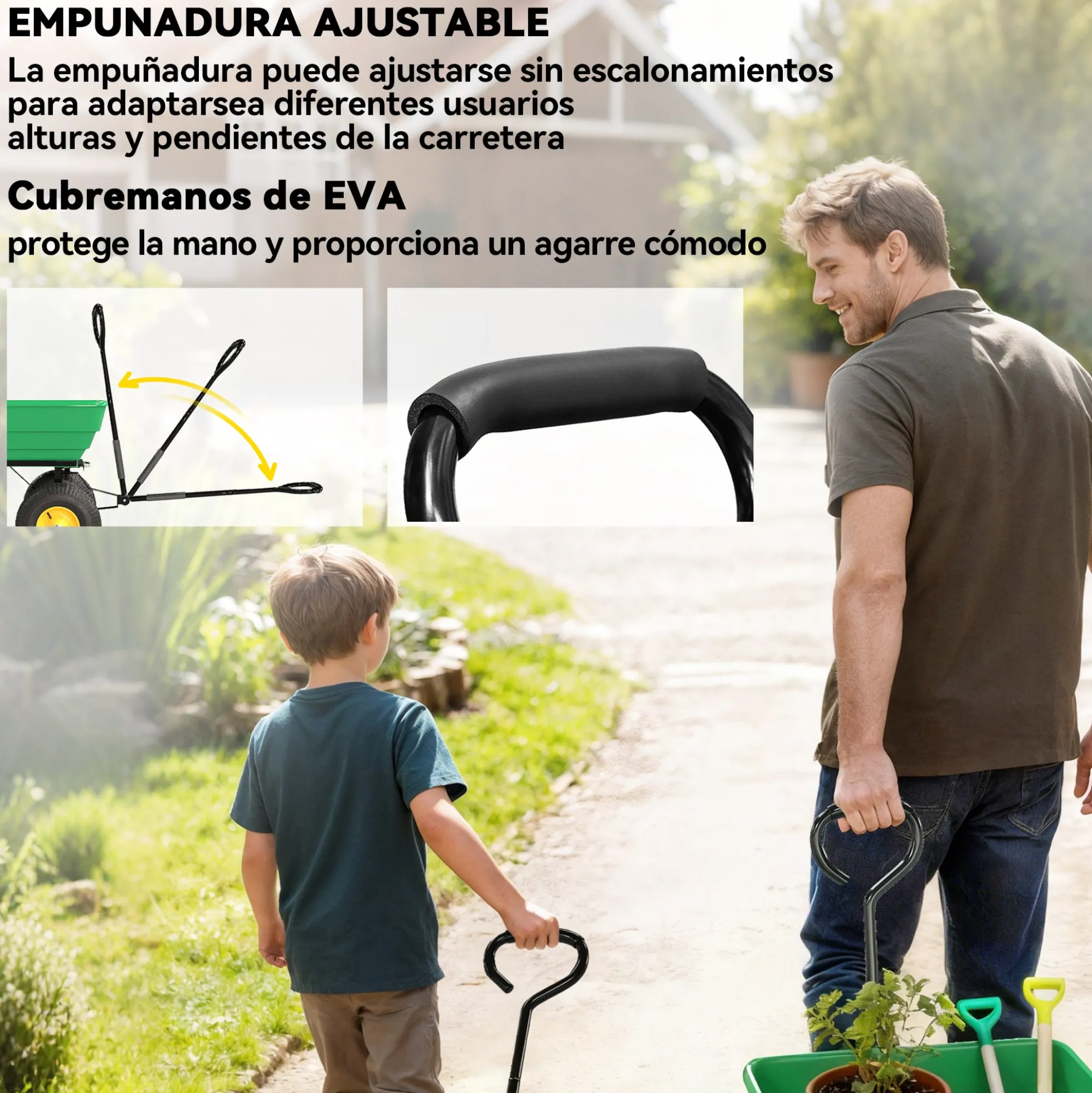 Outsunny Carro De Jardín Con Carrocería Inclinable 109x52x94 Cm Verde Oscuro