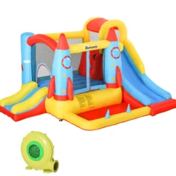 Outsunny Castillo Hinchable Con 2 Toboganes Cama De Salto Piscina 330x265x185 Cm
