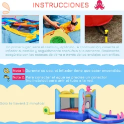 Outsunny Castillo Hinchable Para Niños Con Piscina 360x175x180 Cm Multicolor