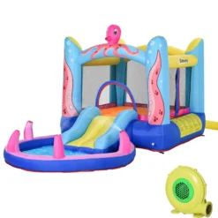 Outsunny Castillo Hinchable Para Niños Con Piscina 360x175x180 Cm Multicolor
