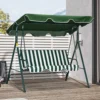 Outsunny Columpio Balancín De Jardín Exterior 3 Plazas 172x110x153 Cm Raya Verde