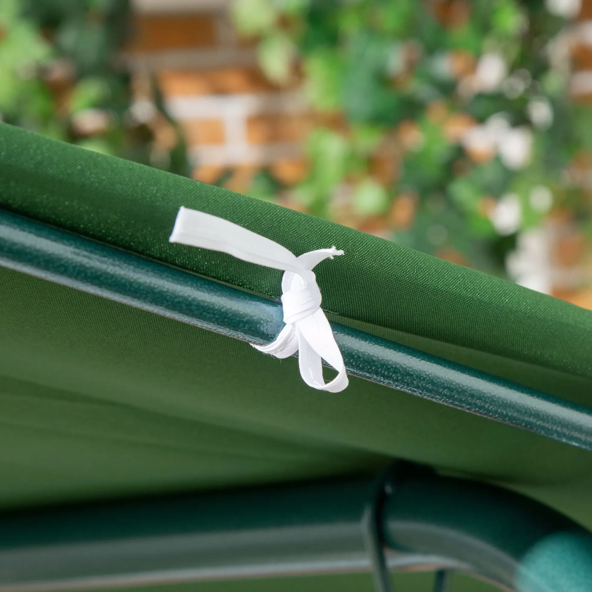 Outsunny Columpio Balancín De Jardín Exterior 3 Plazas 172x110x153 Cm Raya Verde