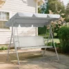 Outsunny Columpio Balancín Jardín De 3 Plazas Con Toldo Ajustable Terraza Gris