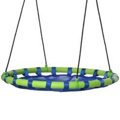 Outsunny Columpio Infantil Nido Con Altura Ajustable Carga 150kg Ø100x120-180 Cm