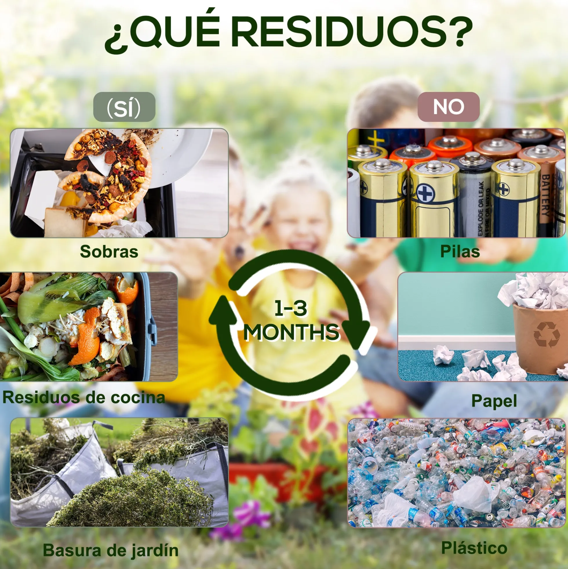 Outsunny Compostador Giratorio De 65l Doble Cámara 60x49x77 Cm Negro