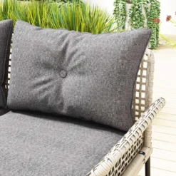 Outsunny Conjunto De Jardín De Ratán Sintético De 5 Piezas Gris