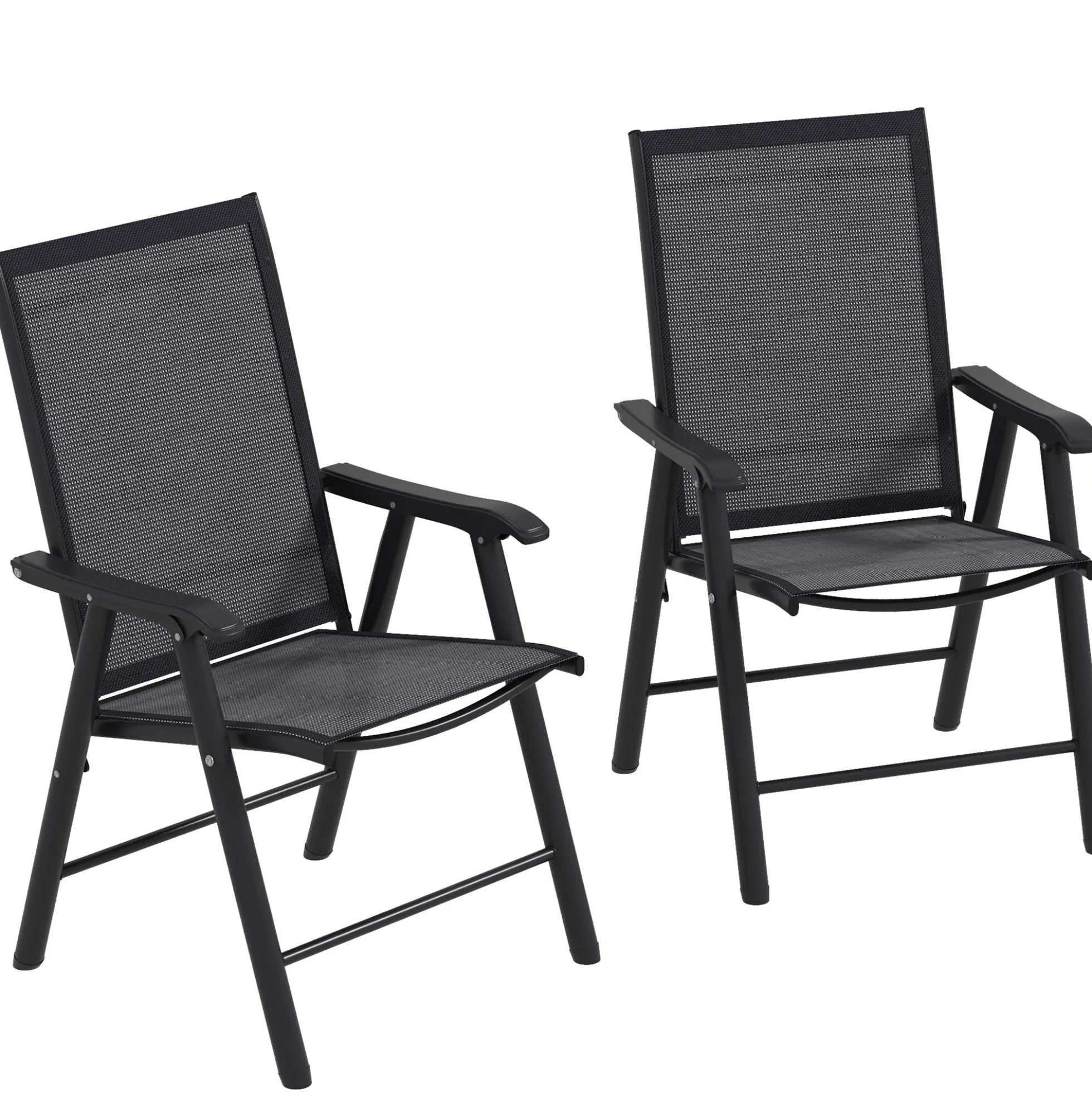 Outsunny Conjunto De 2 Sillas De Camping Plegables Con Reposabrazos Para Jardín