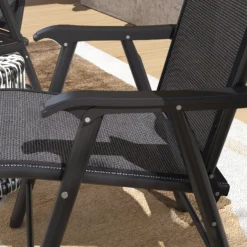 Outsunny Conjunto De 2 Sillas De Camping Plegables Con Reposabrazos Para Jardín
