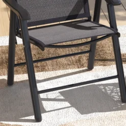 Outsunny Conjunto De 2 Sillas De Camping Plegables Con Reposabrazos Para Jardín