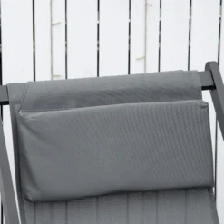 Outsunny Conjunto De 2 Tumbonas Plegables De Aluminio 58x96,5x91,5 Cm Gris