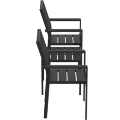 Outsunny Conjunto Jardín Exterior De 3 Piezas Con 2 Sillas Y Mesa De Hdpe Negro